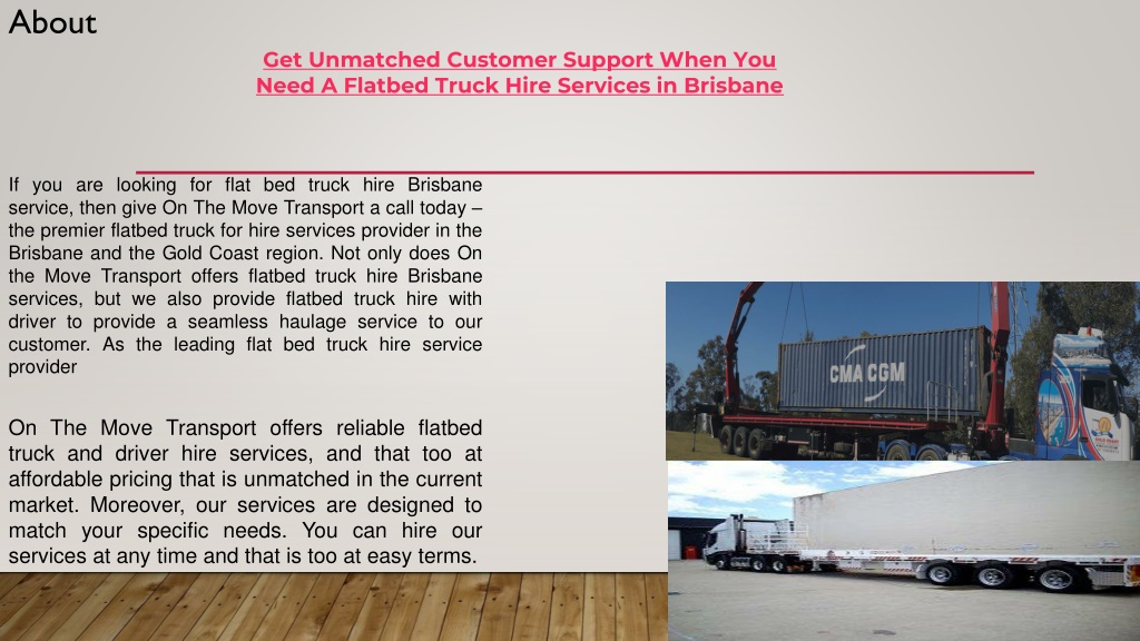 PPT Flatbed Truck Hire Brisbane PowerPoint