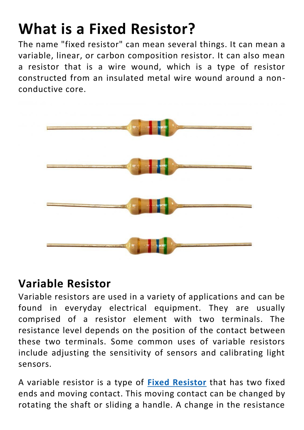 PPT What is a Fixed Resistor PowerPoint Presentation, free download