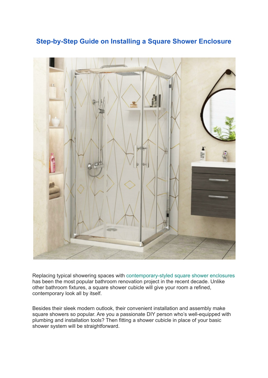 PPT StepbyStep Guide on Installing a Square Shower Enclosure