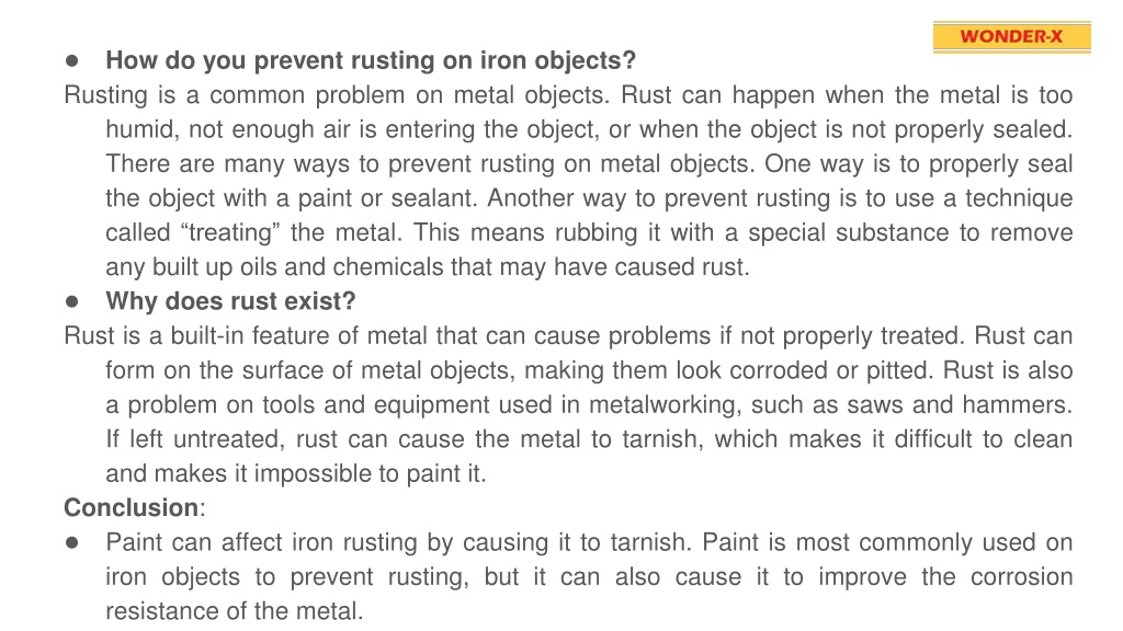 PPT Painting Iron to Prevent Rusting PowerPoint Presentation, free