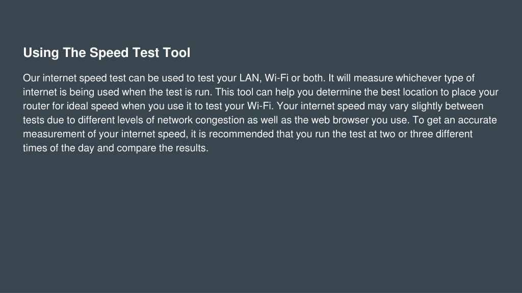 PPT Speed Test Tool PowerPoint Presentation, free download
