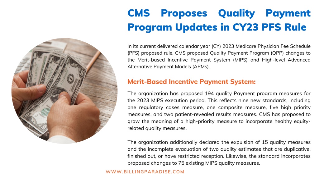 PPT Quality Payment Program Updates Proposed by CMS CY23 PFS Rule