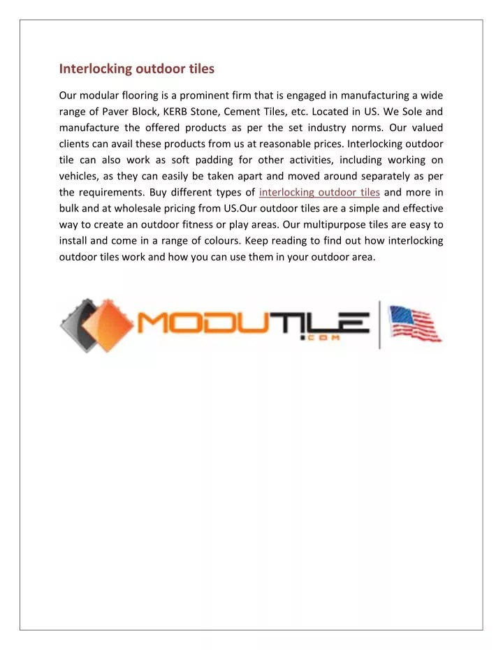 PPT Interlocking outdoor tiles PowerPoint Presentation, free download