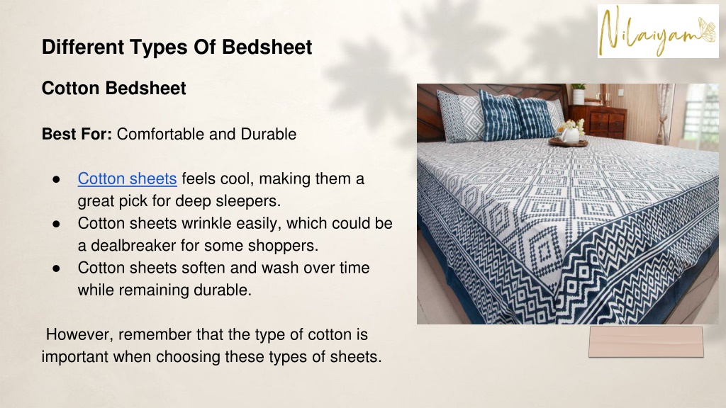 PPT 5 Different Type Of Bedsheets PowerPoint Presentation, free