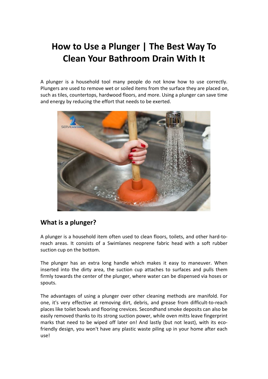 PPT How to Use a Plunger The Best Way To Clean Your Bathroom Drain