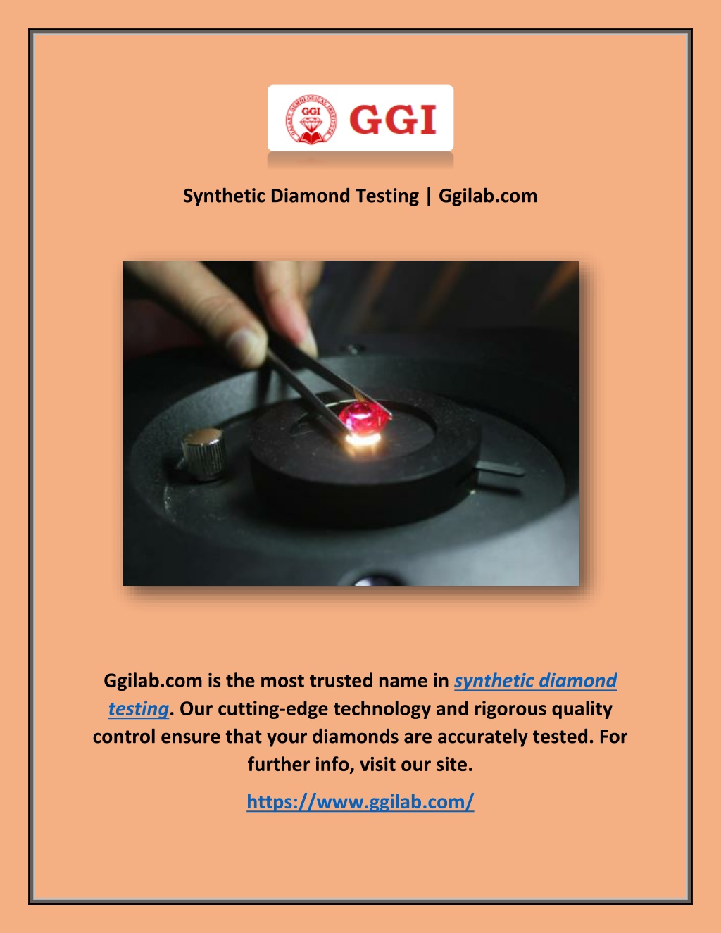 PPT Synthetic Diamond Testing PowerPoint Presentation