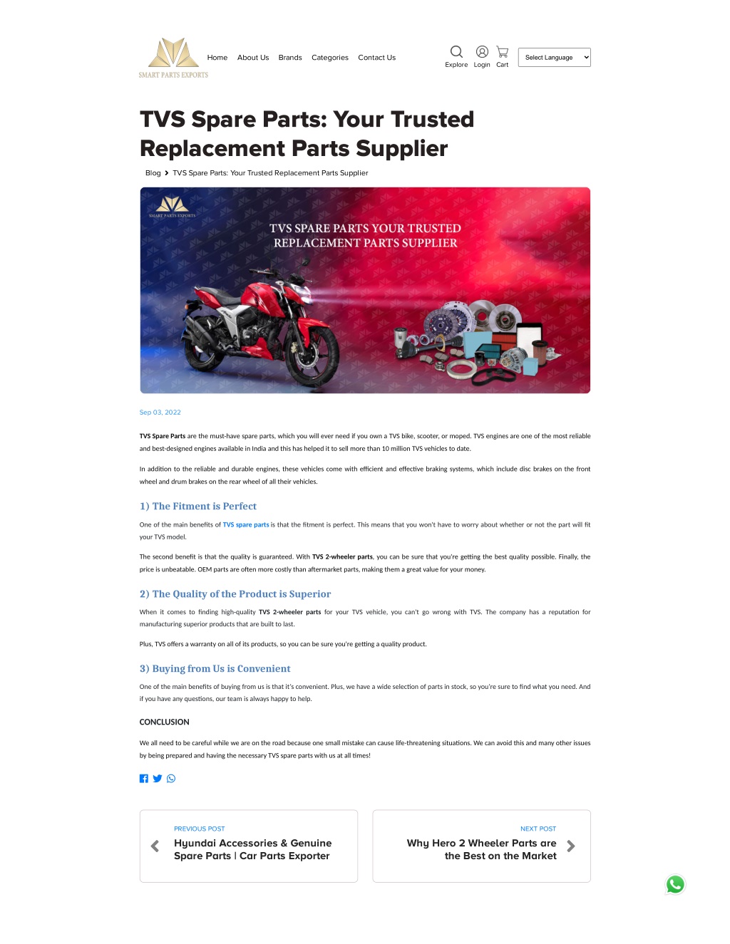 PPT TVS spare parts exporter PowerPoint Presentation, free download