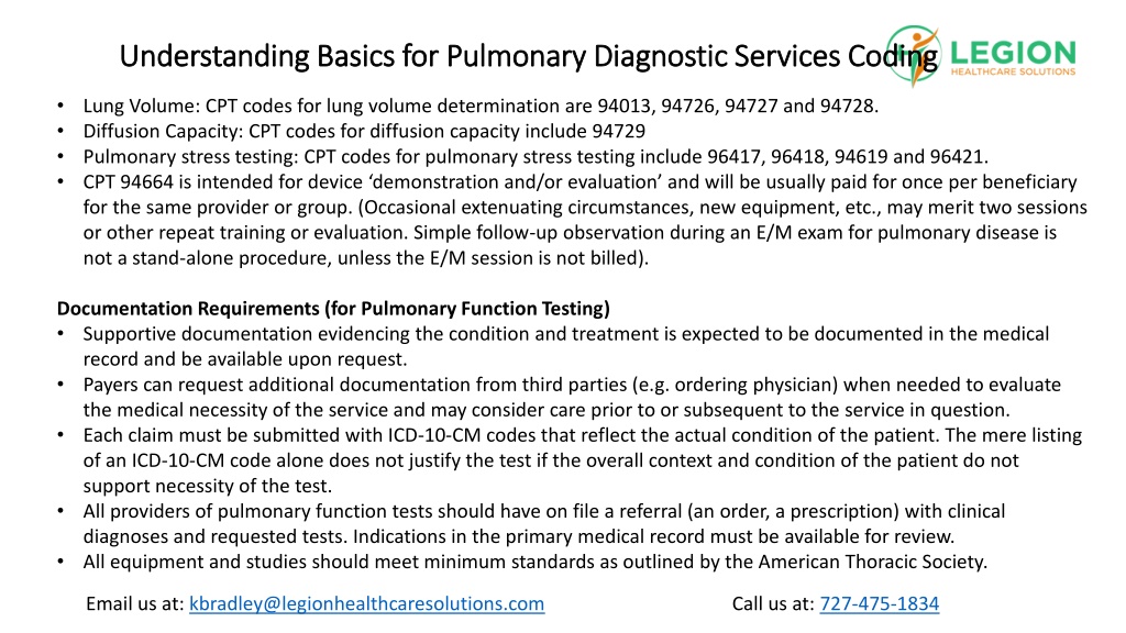 PPT Understanding Basics for Pulmonary Diagnostic Services Coding