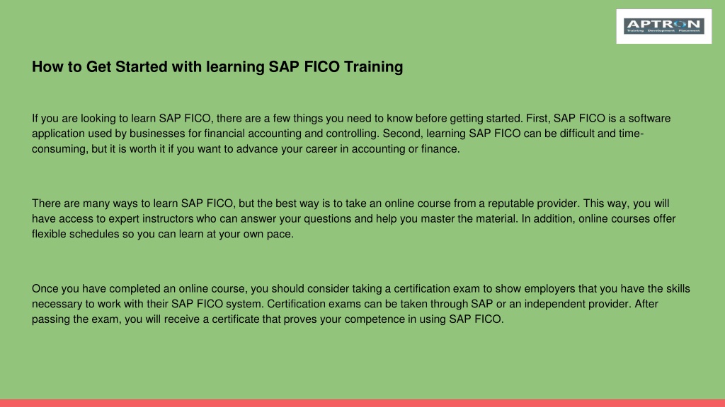 PPT Where To Learn SAP FICO Training PowerPoint Presentation, free download ID11696003