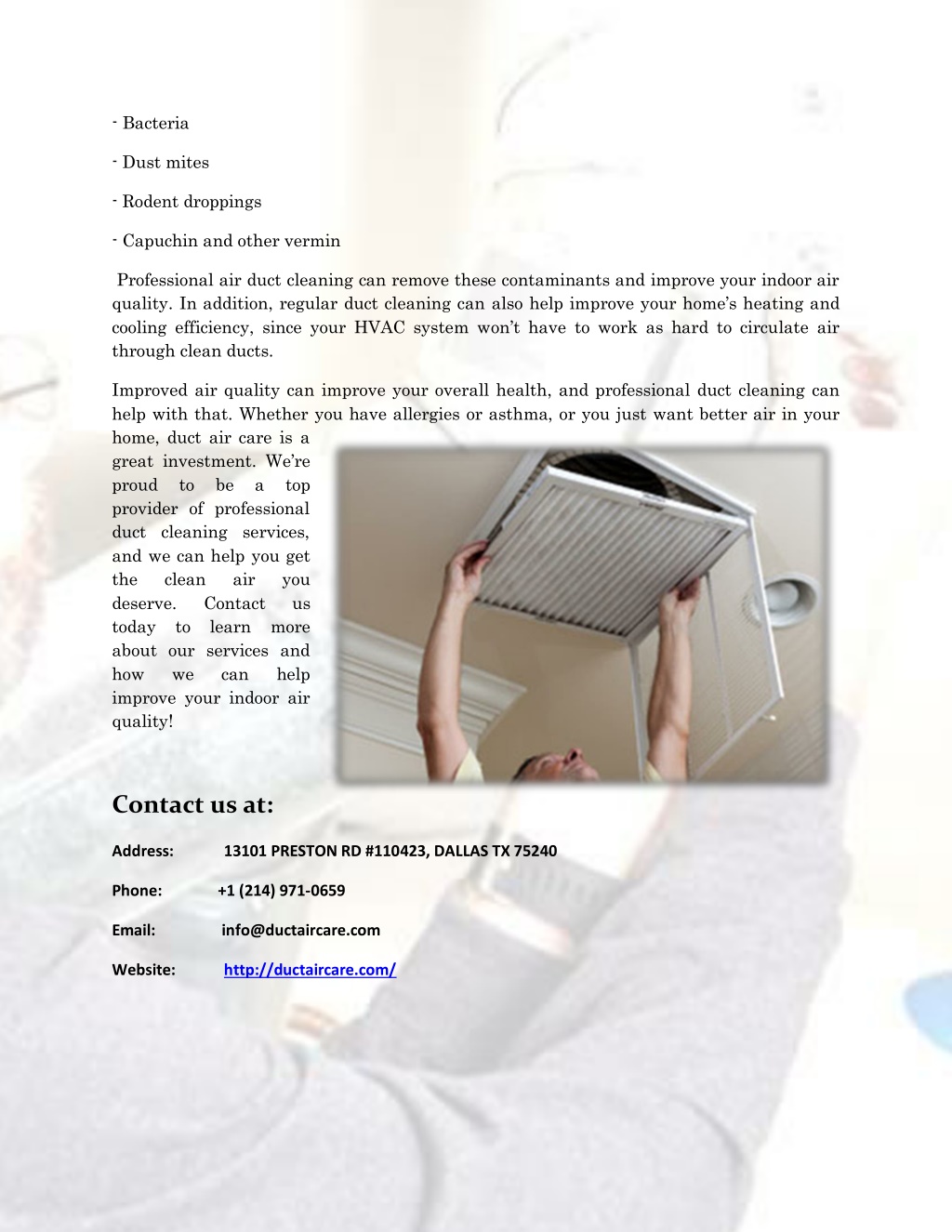 PPT Duct Air Care PowerPoint Presentation, free download ID11701561