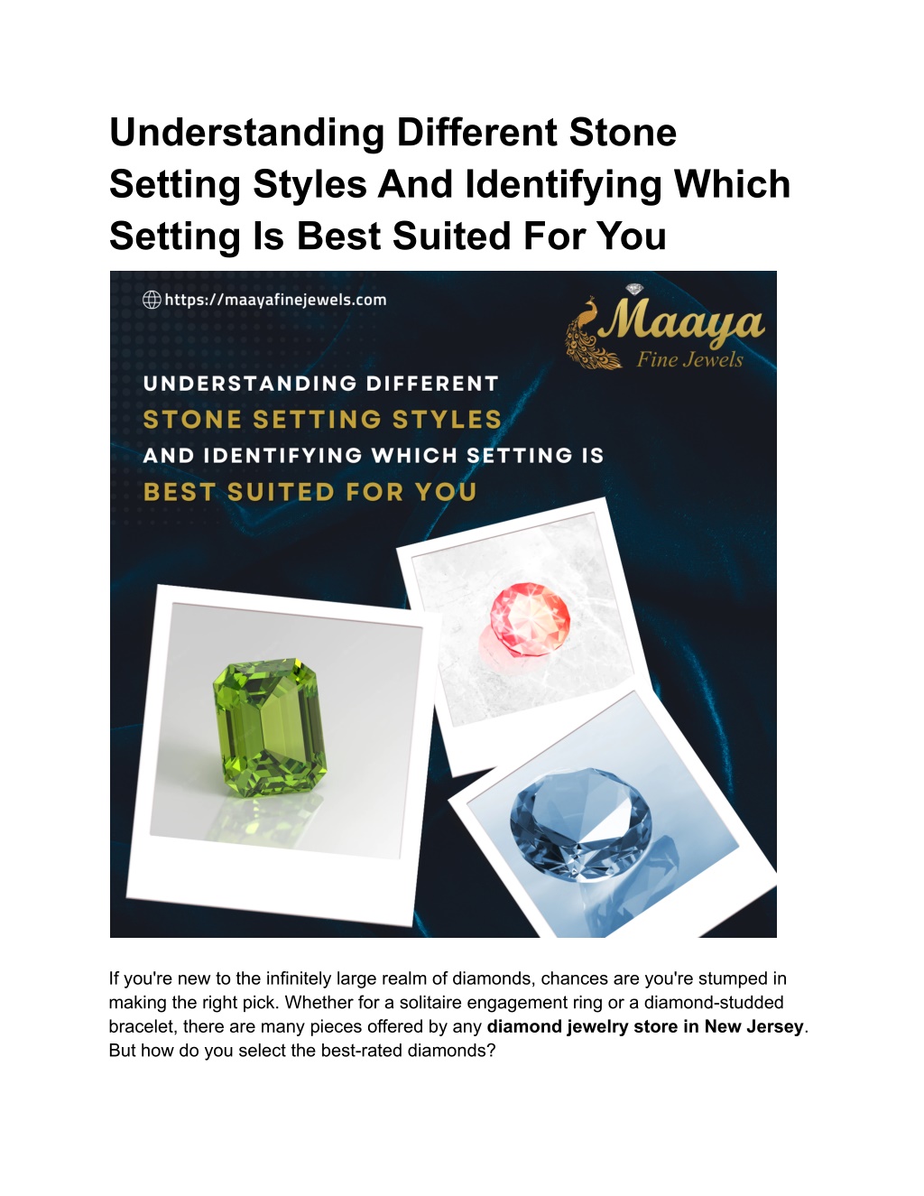 PPT Understanding Different Stone Setting Styles And Identifying