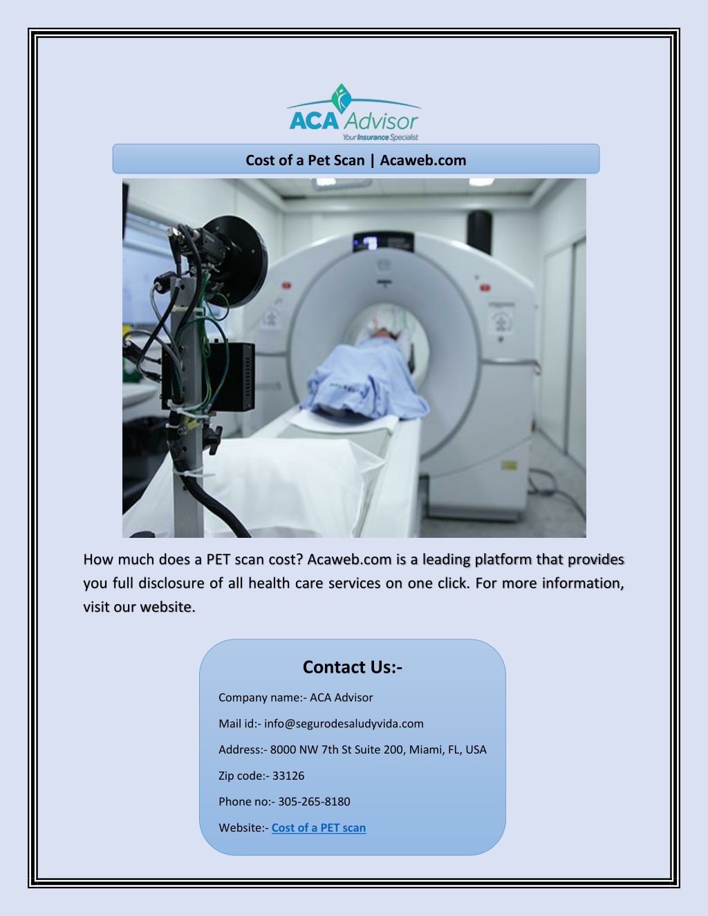 PPT Cost of a Pet Scan PowerPoint Presentation, free