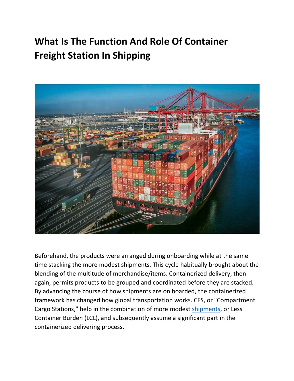 PPT What Is The Function And Role Of Container Freight Station In
