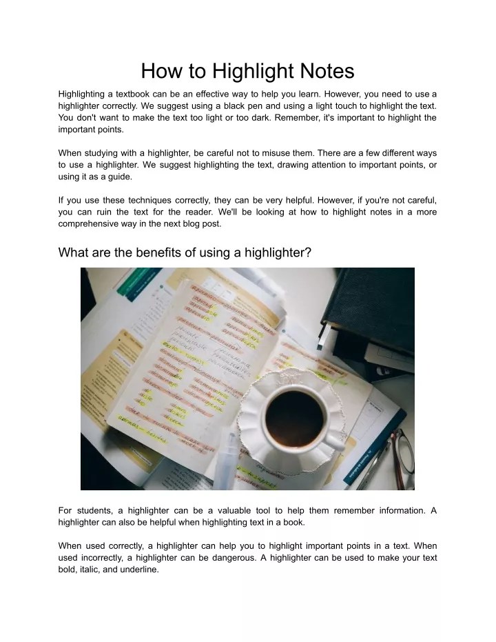 PPT How to Highlight Notes PowerPoint Presentation, free download