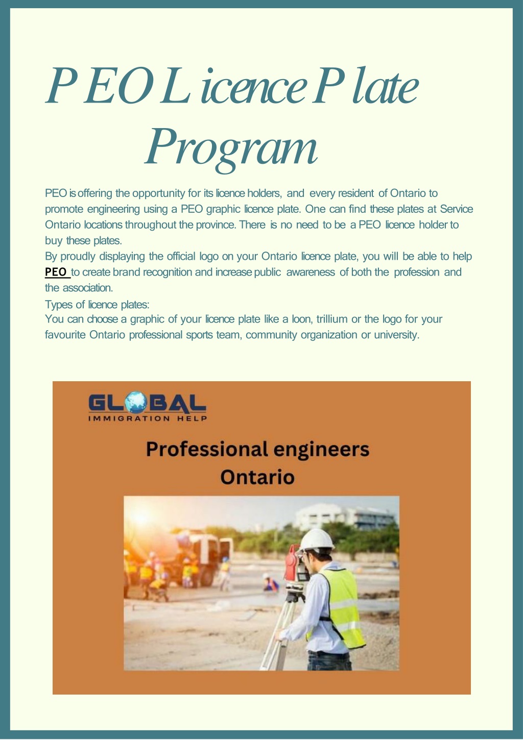 PPT PEO Licence Plate Program PowerPoint Presentation, free download