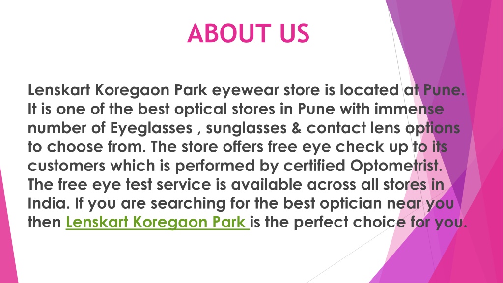 PPT LENSKART PUNE Koregaon Park PowerPoint Presentation, free