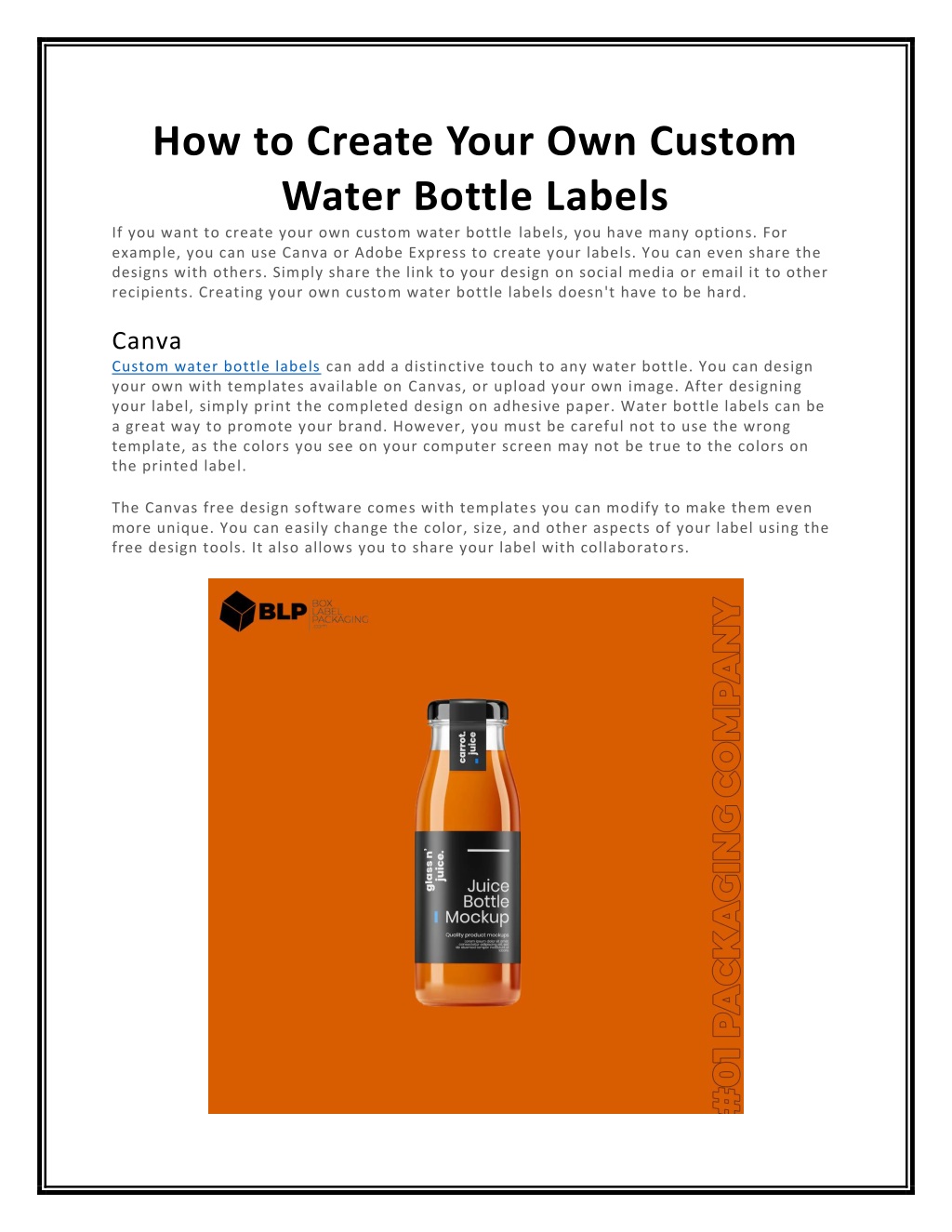 PPT How to Create Your Own Custom Water Bottle Labels PowerPoint