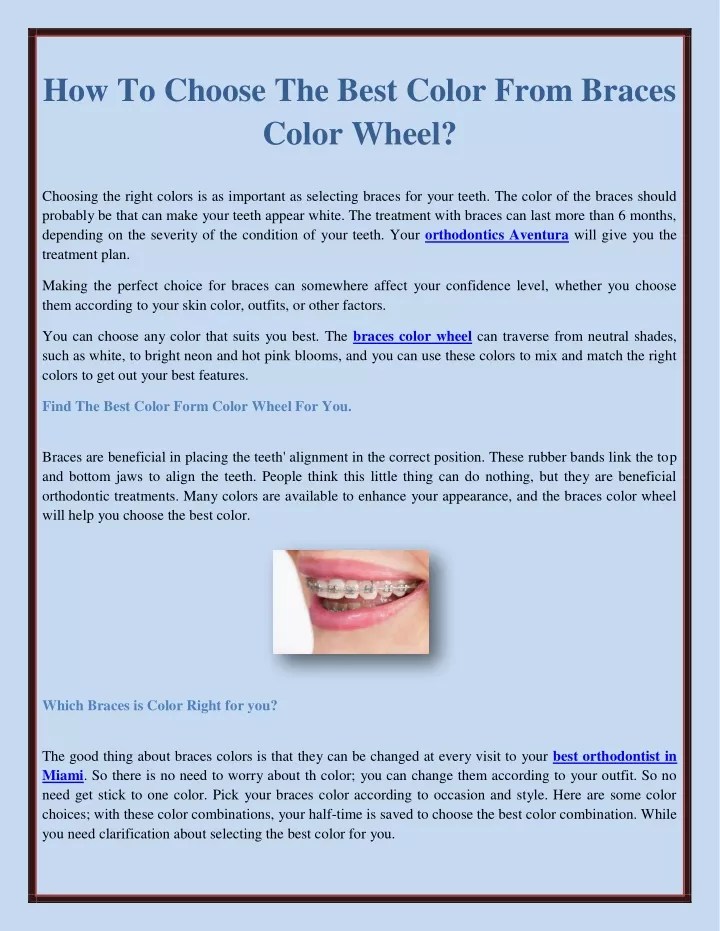 PPT How To Choose The Best Color From Braces Color Wheel? PowerPoint