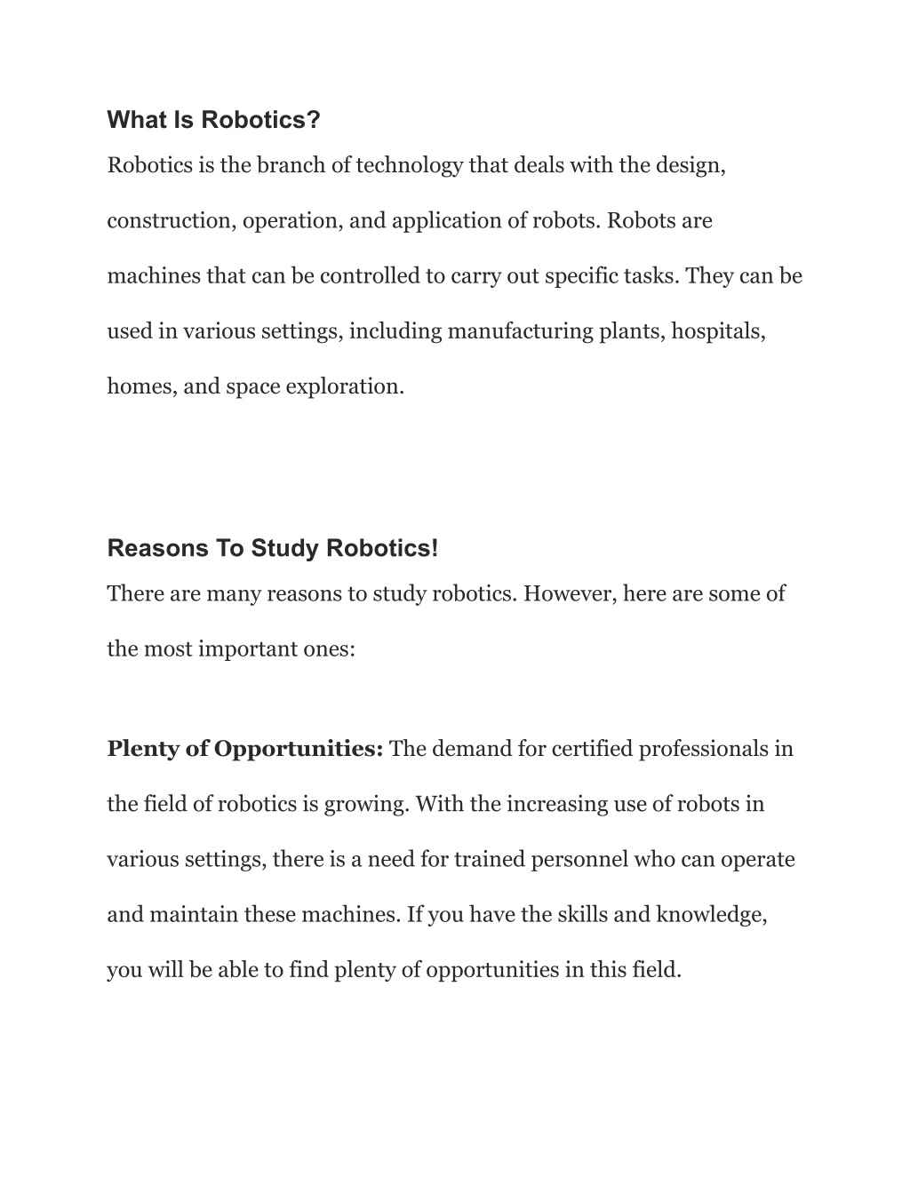 PPT Reasons To Study Robotics! Is It Useful_ PowerPoint Presentation