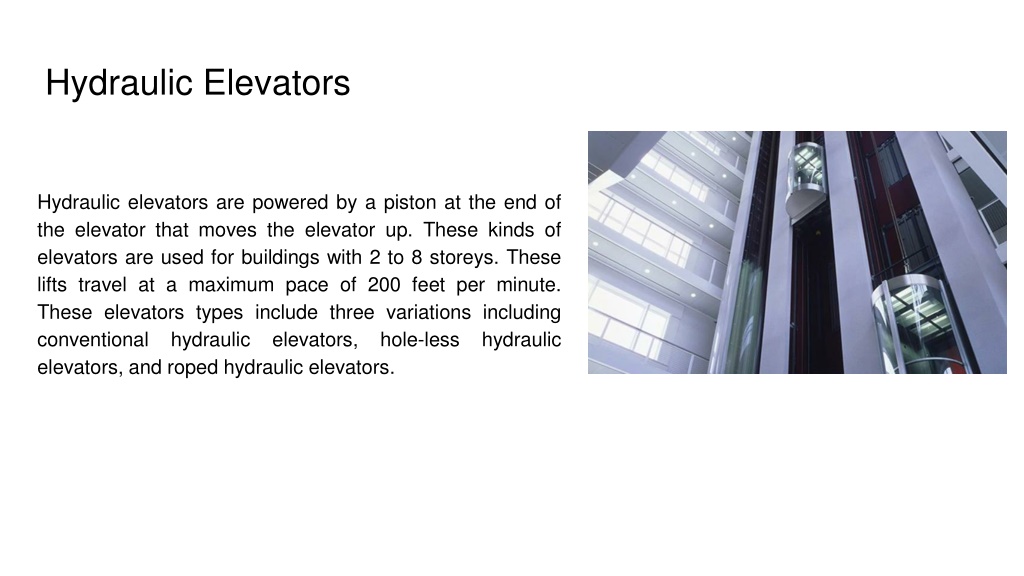 PPT Different Types of Elevators for Commercial Use PowerPoint Presentation ID11789287