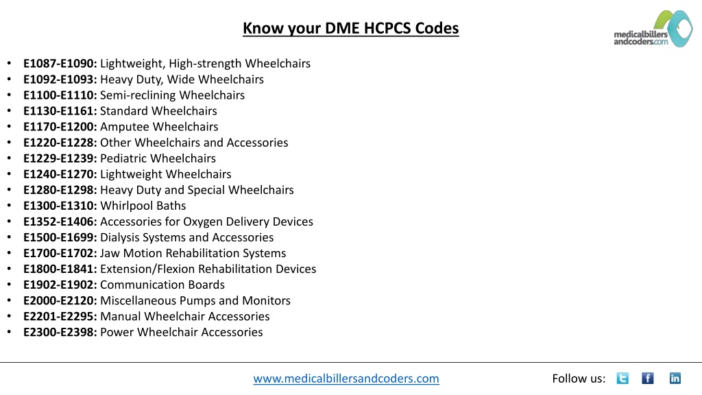 PPT Know your DME HCPCS Codes PowerPoint Presentation, free download