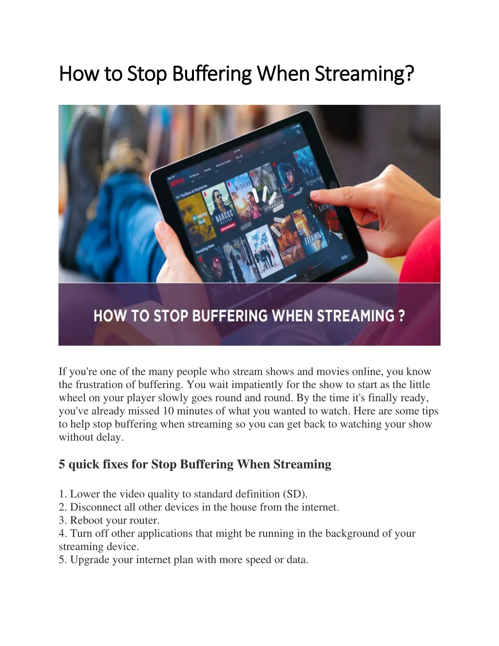 PPT How to Stop Buffering When Streaming PowerPoint Presentation