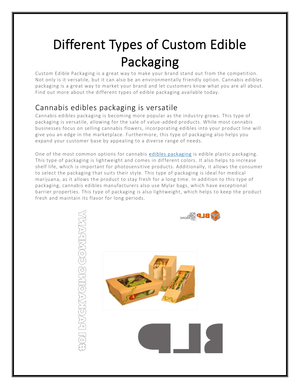 PPT Different Types of Custom Edible Packaging PowerPoint Presentation ID11810061
