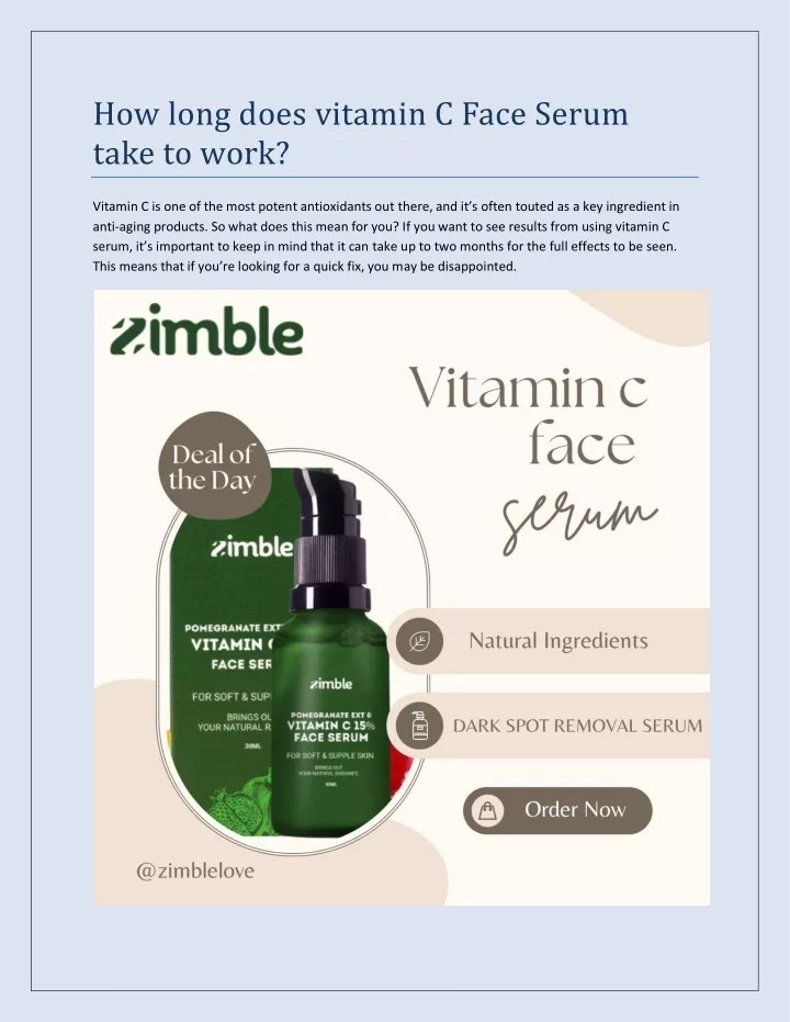 PPT How long does vitamin C Face Serum take to work PowerPoint