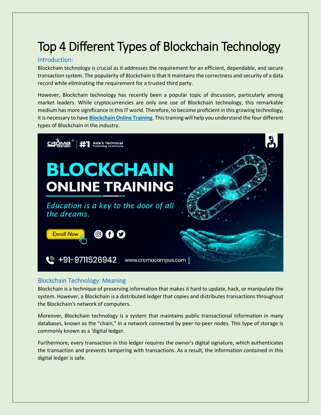PPT Top 4 Different Types of Blockchain Technology PowerPoint Presentation ID11818685