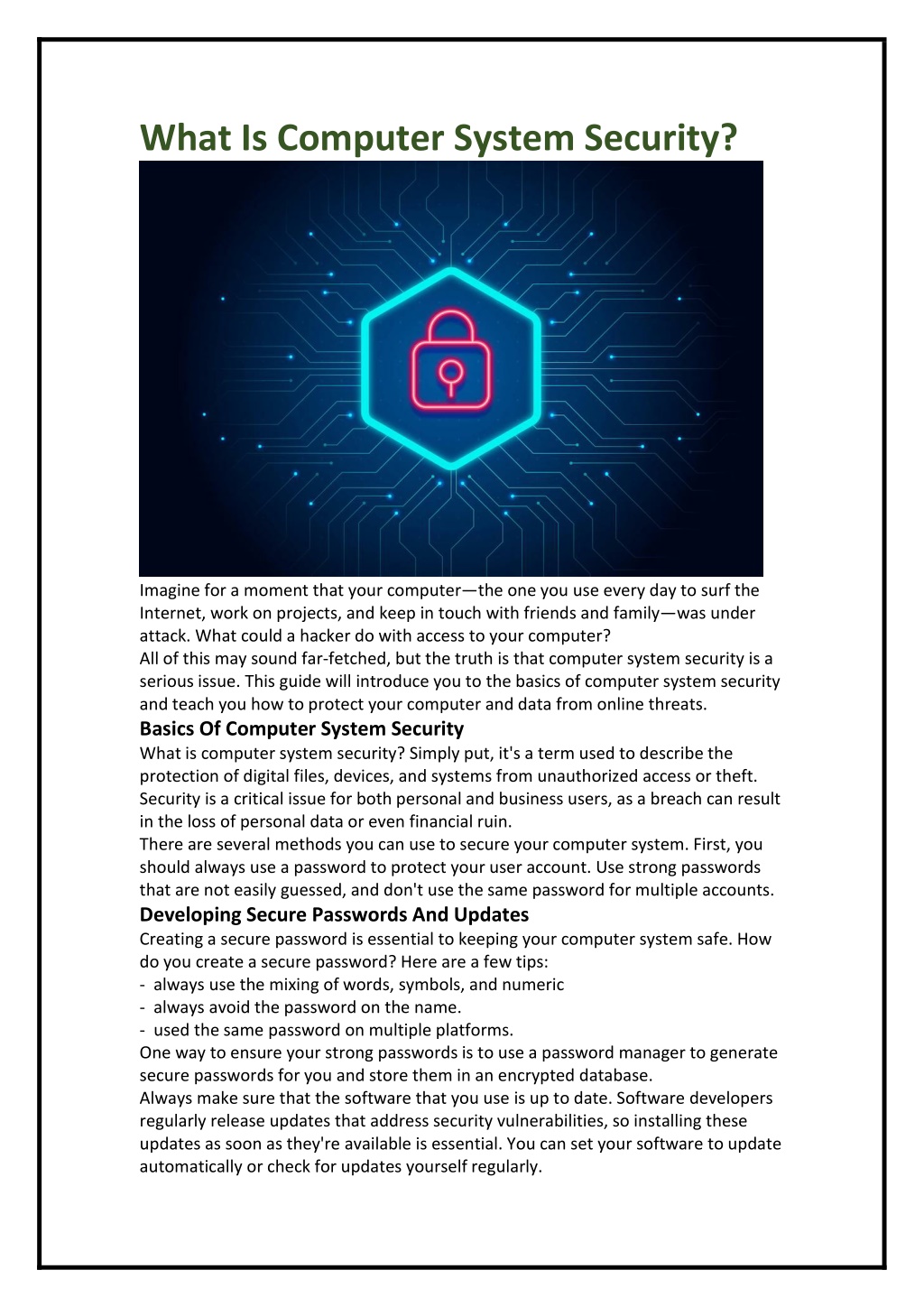 PPT What Is Computer System Security? PowerPoint Presentation, free