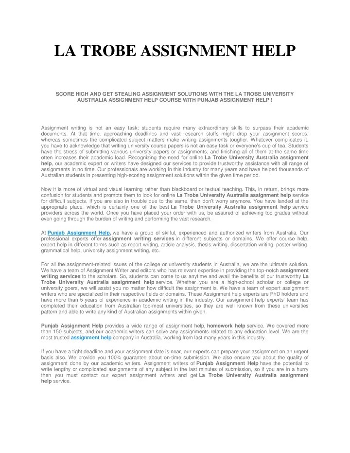 PPT LA TROBE ASSIGNMENT HELP PowerPoint Presentation, free download