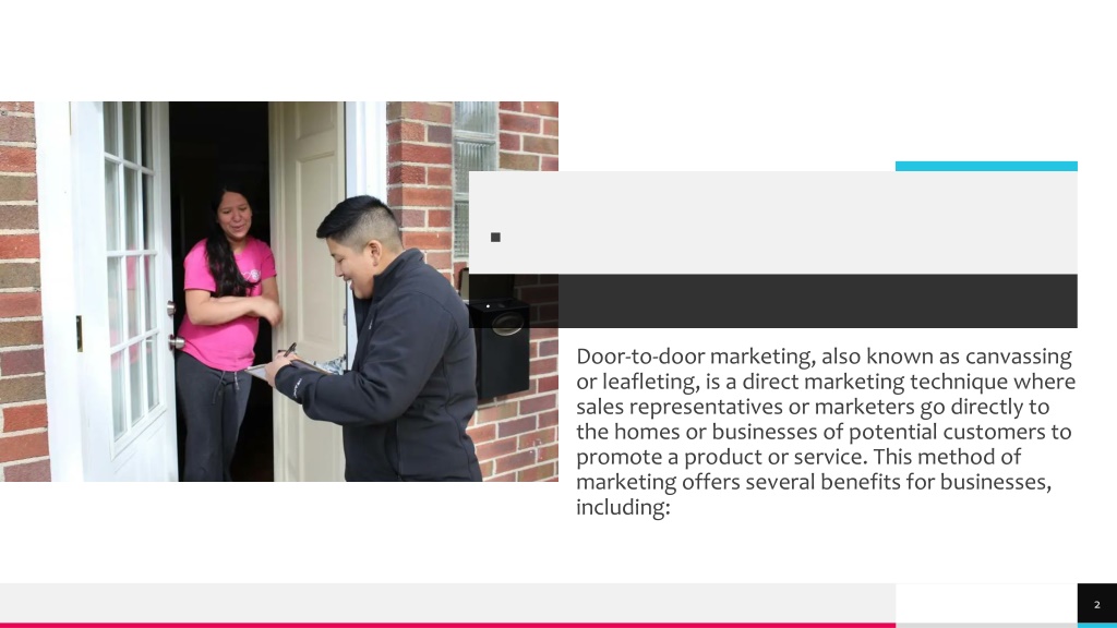 PPT 6 benefits of using door to door marketing for your business