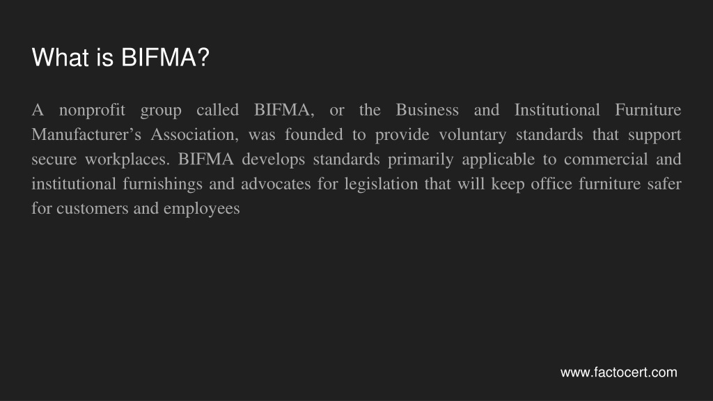 PPT BIFMA Certification in Netherlands PowerPoint Presentation, free