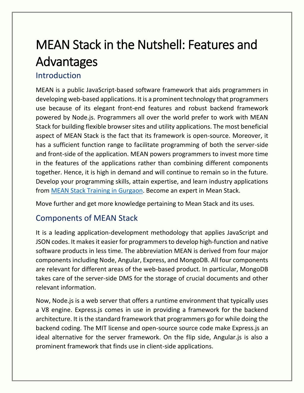 PPT MEAN Stack in the Nutshell PowerPoint Presentation, free download