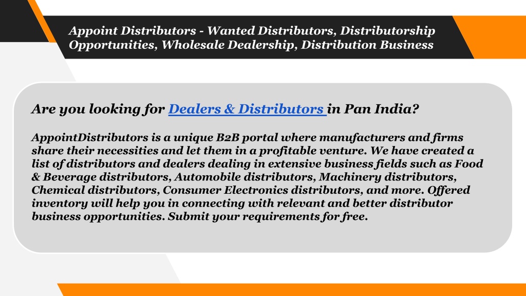 PPT Avail the FMCG Distributorship Business Opportunitiy in India