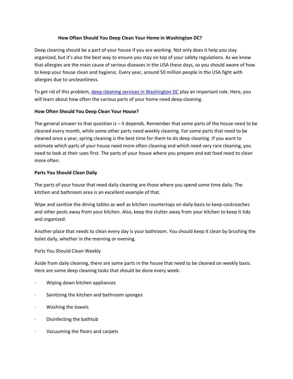 PPT How Often Should You Deep Clean Your Home in Washington DC