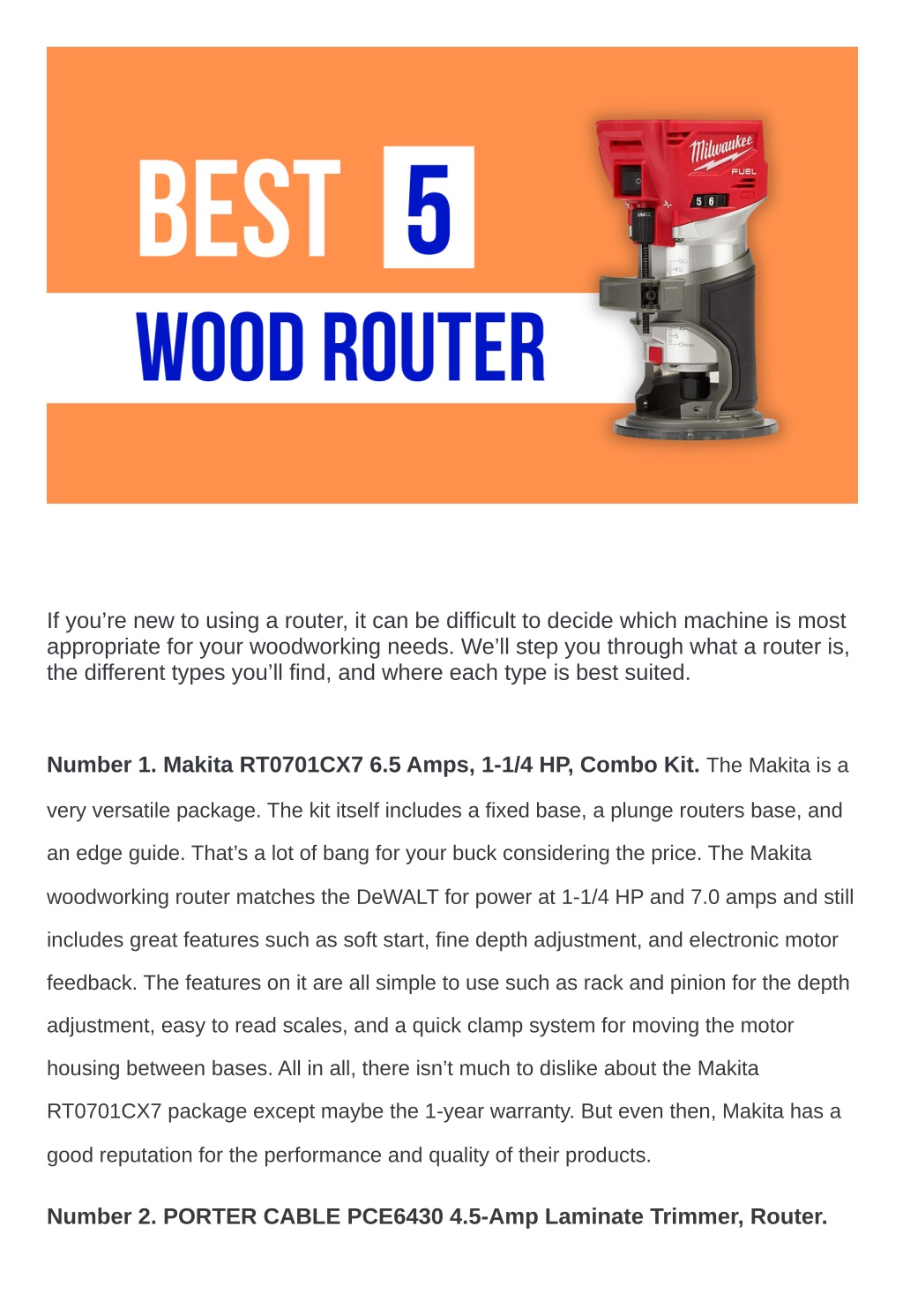 PPT Best Wood Router (Top 5 Picks) PowerPoint Presentation, free