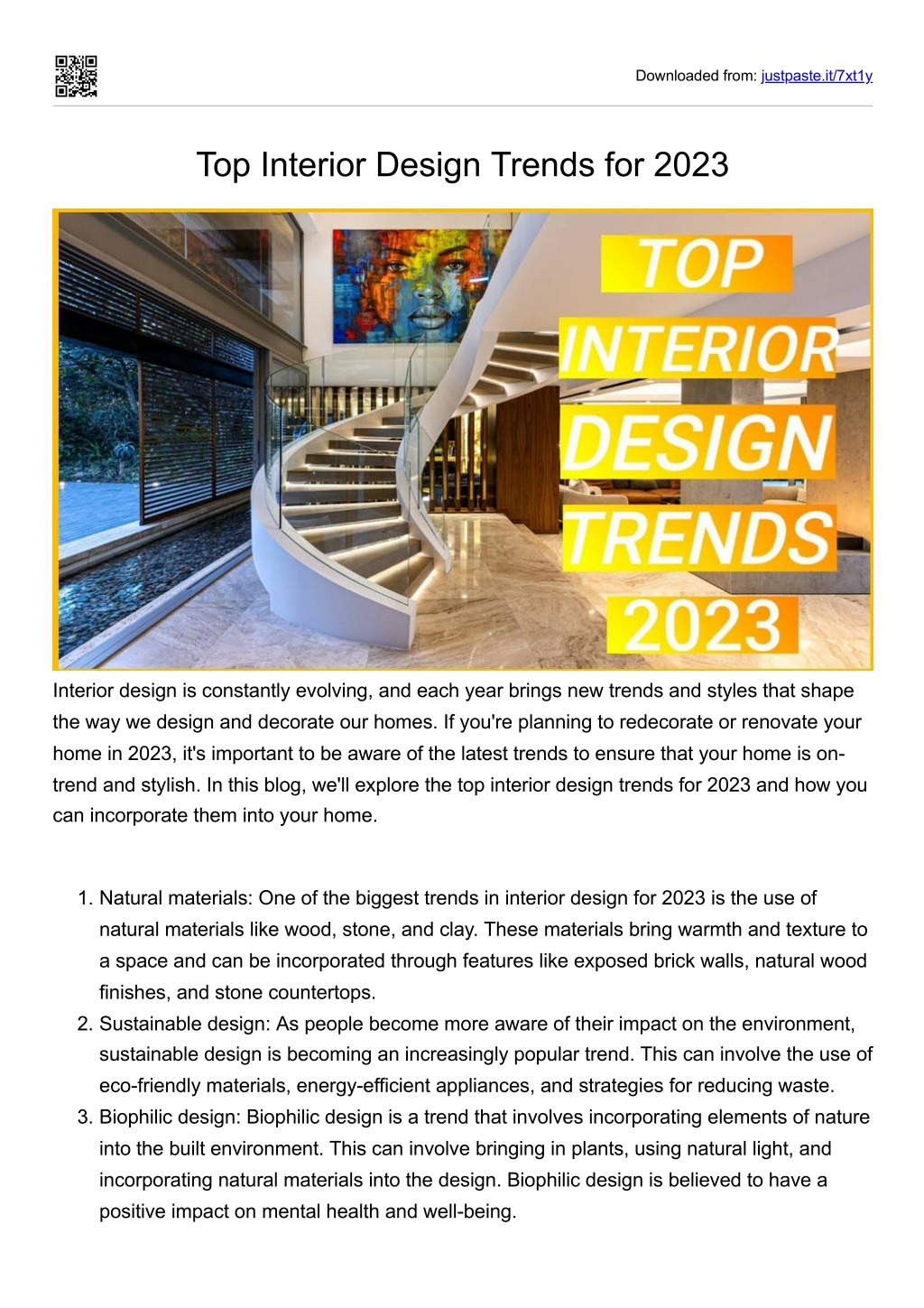 PPT Top Interior Design Trends for 2023 PowerPoint Presentation, free