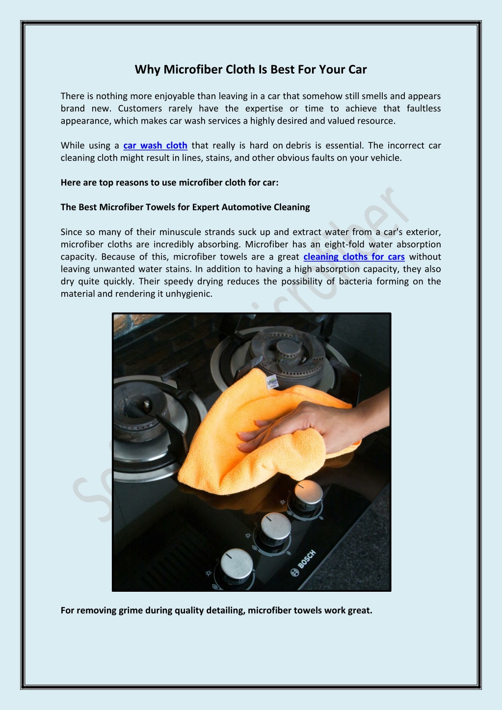 PPT Why Microfiber Cloth Is Best For Your Car PowerPoint Presentation ID11856766