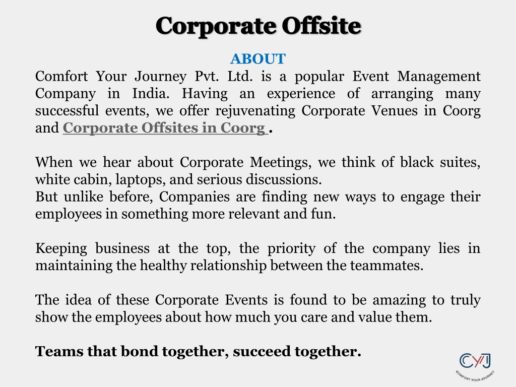 PPT Pleasant Corporate Team Outing In PowerPoint Presentation