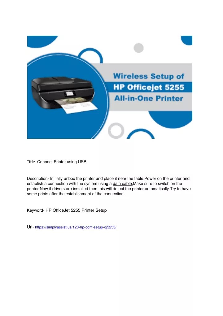 PPT Connect Printer using USB PowerPoint Presentation, free download