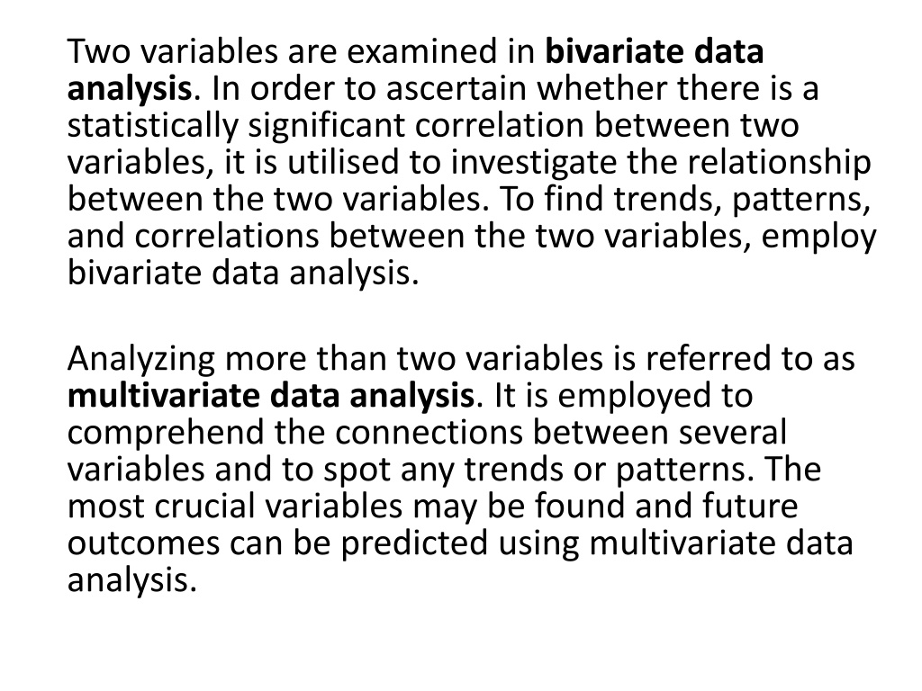PPT Understanding Univariate, Bivariate and Multivariate Data