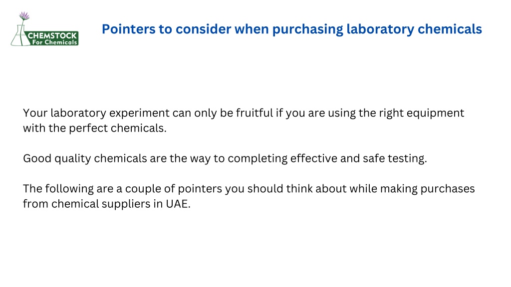 PPT Looking for laboratory chemical suppliers in UAE PowerPoint