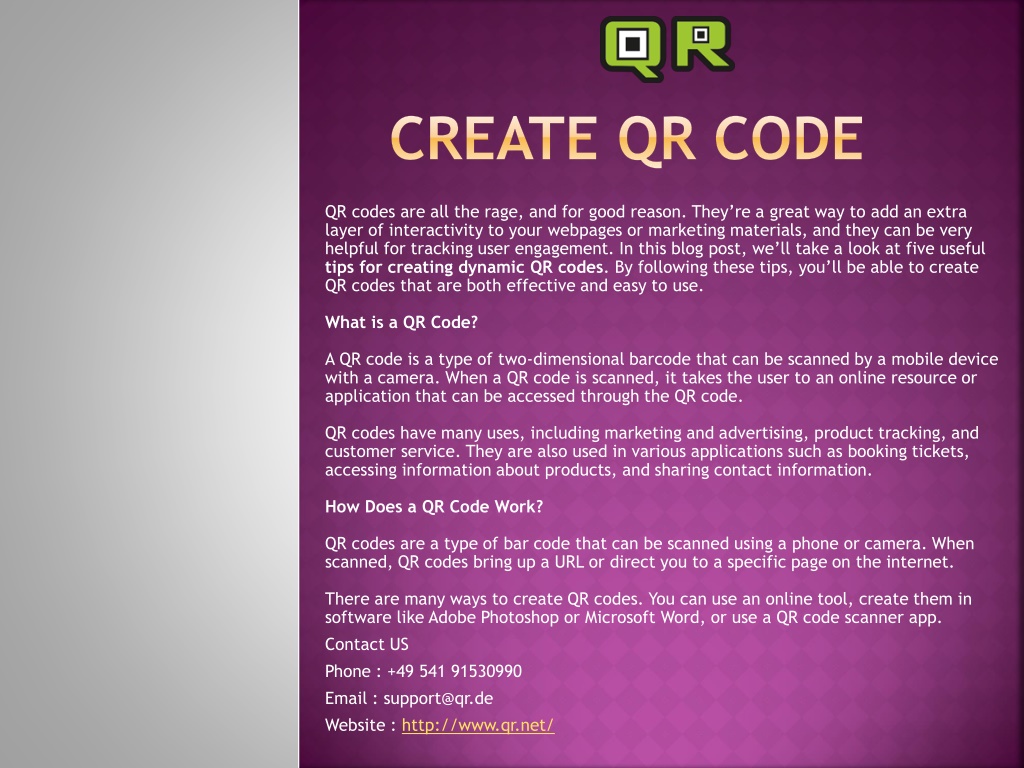 PPT Dynamic Qr Code PowerPoint Presentation, free download ID11889541