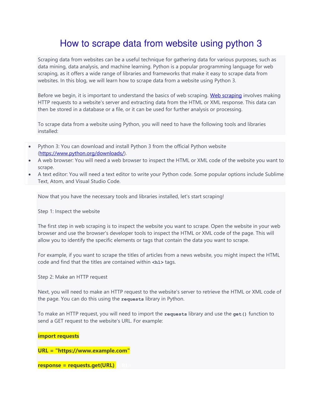 PPT How to scrape data from website using python 3 PowerPoint