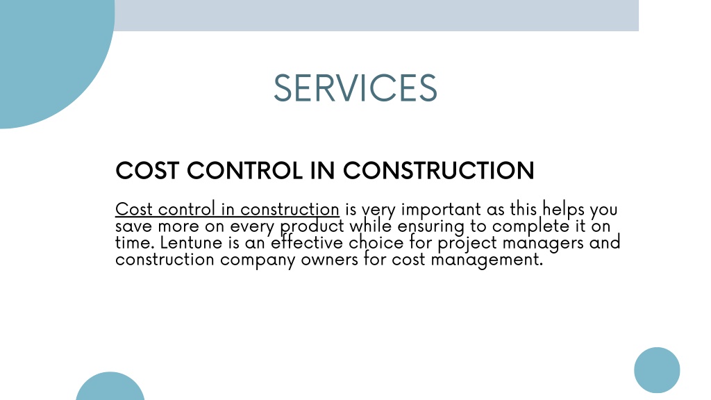 PPT Cost control in construction PowerPoint Presentation, free