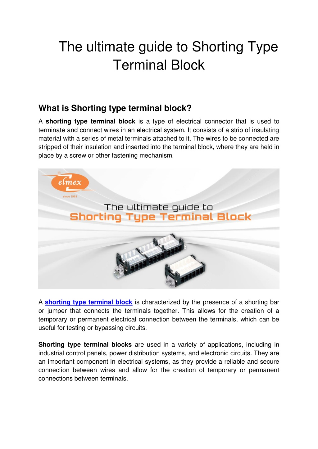 PPT The ultimate guide to Shorting Type Terminal Block PowerPoint