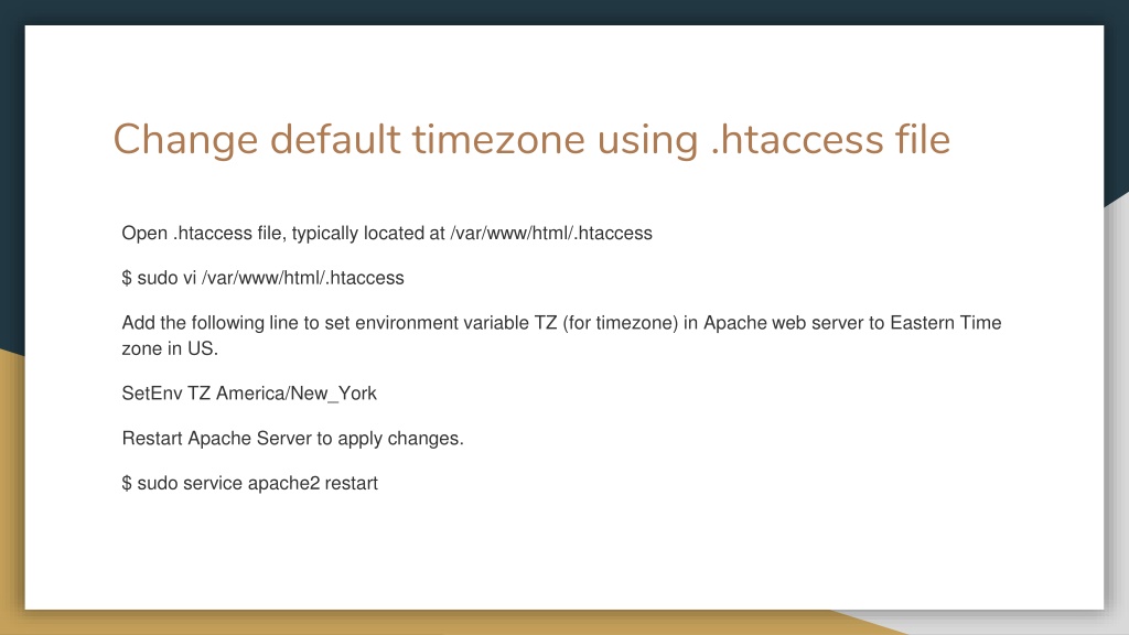 PPT How to Change Default Timezone in Apache PowerPoint Presentation