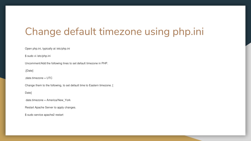PPT How to Change Default Timezone in Apache PowerPoint Presentation