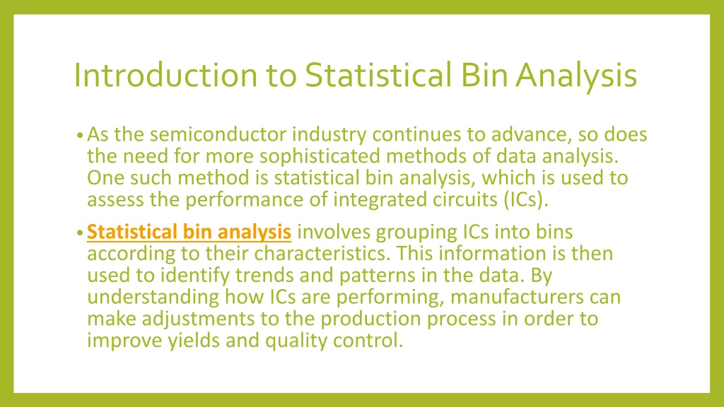PPT How Statistical Bin Analysis is used in the Semiconductor